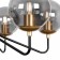 Moricio chandelier, 6x40W E27, black color with gold