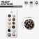 Set of badges (12 pcs.) "Buttons" romance, shape mix, black and white color in gold