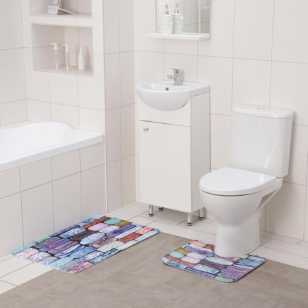 A set of mats for the bathroom and toilet Dilan "Bricks", 2 pcs: 40 × 50, 50 × 80 cm