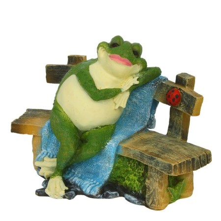 Garden figure "Frog on a bench sits" 27x38cm-3