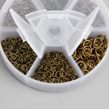 Rings clamping metal in the bronze box 880 pcs 8x8x2 cm-1