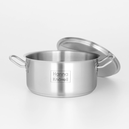 Hanna Knövell stainless steel pan with a lid, 3 l, d = 20 cm, h = 9.5 cm, wall thickness 0.6 mm, induction-7
