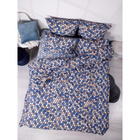 Bed linen duet "Mosaic", size 220x240 cm, 145x215 cm - 2 pcs, 50x70 cm - 2 pcs-1