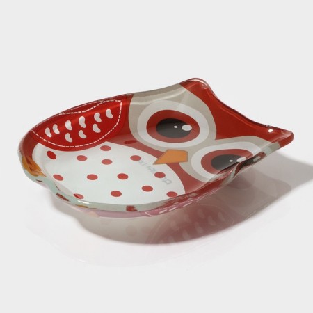 Glass Superior Superior “owl”, 45ml, 10 × 8 × 1.5 cm, red color-2