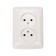 Double socket Kranz ceramics, without grounding, hidden installation, 10a, white KR-78-0219