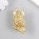 Handle for the casket Metal "Filin on the branch" Gold 5.2x2.2 cm