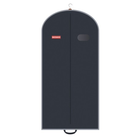 Hausmann volumetric clothing cover, with oval PVC and handles window, 60x140x10 cm, black