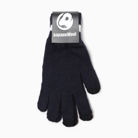 Female gloves, dark blue color, size 18-3