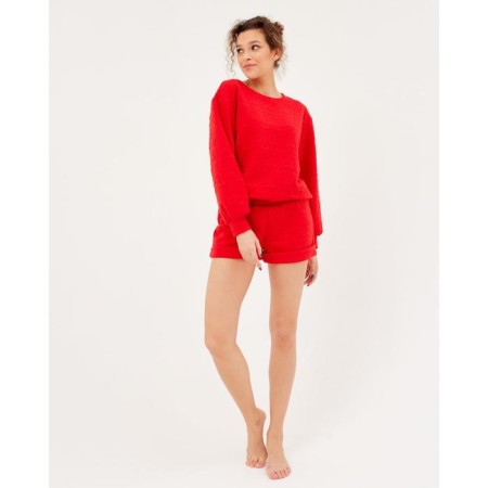 Women's pajamas (sweatshirt, shorts) minku: Home Collection Red color, rr 54-1