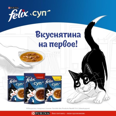 Wet feed Felix soup with beef, for cats, 48 ​​g-3