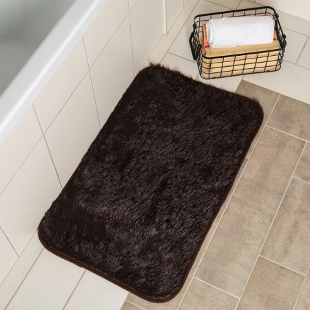 Bath and toilet rug “fluffy”, 50 × 80 cm, brown color-3