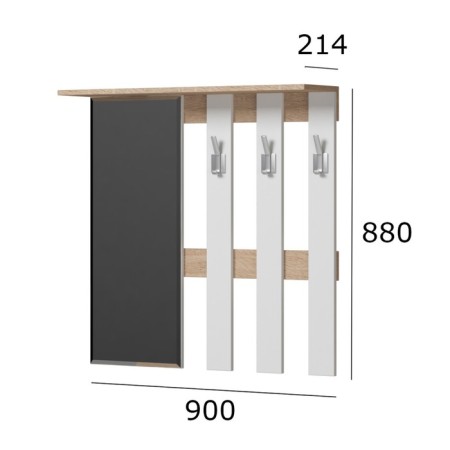 Enter hanger, 900x214x880, sonoma oak/white-1