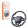 Airline steering linings, side, universal, suede/plastic, gray color, set 2 pcs