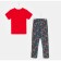 Female set (T -shirt/pants), red/butterfly color, size 54