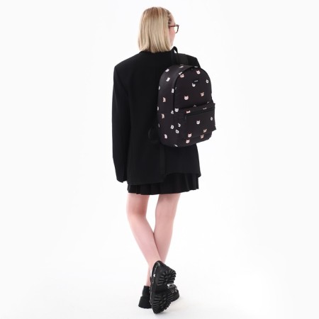 School Textile Backpack "Cats", 42x14x28 cm, black color-9