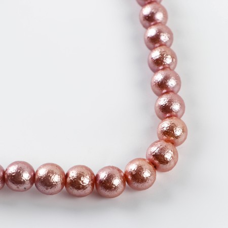 Glass beads, set 78 pcs., Size 1 pc. - 10 mm, pink color-3