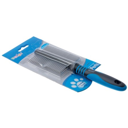 Delight comb, with rings, double-sided 24/37 teeth 25 mm, black and blue-5