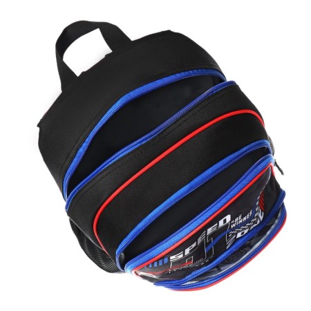 School backpack 38 x 27 x 17, ergonomic back, Devente Attomex Basic, Speed ​​Zone "Black 70333441-6