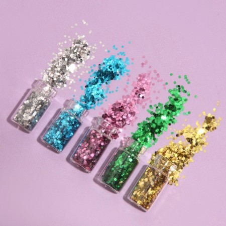 Sparkles for the decor "Shine", a set of 12 bottles, large, multi -colored-2