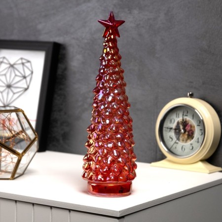 Figure Light "Red Christmas tree", 28x12 cm, 10 LED, AAAX2 batteries (not included), glow warm white-1
