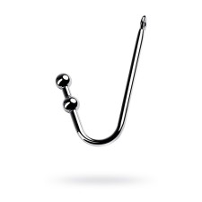 Anal hook with two Toyfa Metal balls, silver color, 41 cm