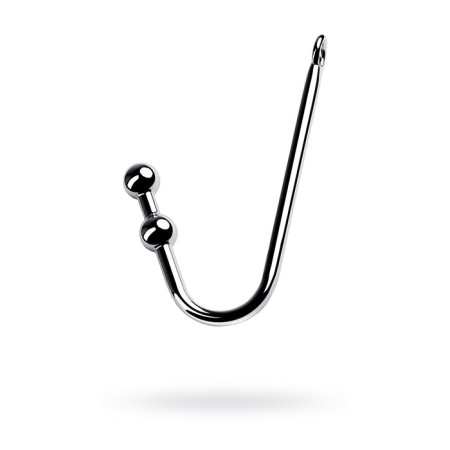 Anal hook with two Toyfa Metal balls, silver color, 41 cm