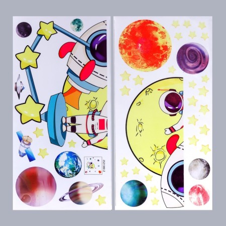 Interior color sticker "Cosmonaut at the space station" 30x60 cm nr 2 sheets 70673-1