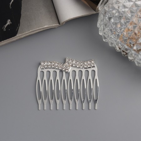 Hair crest "Medea", set 2 pcs., Waves, 5 × 4 cm, silver-2