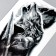 Tattoo on the body Black "Wolf and Knight" 21x11.5 cm