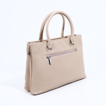 Luggage bag on lightning, 2 outer pockets, beige color-1