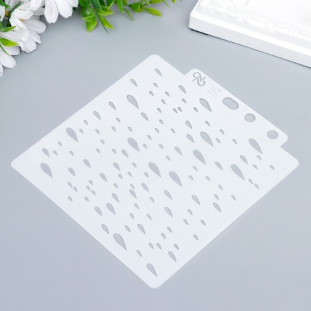 Plastic stencil "droplets" 13x14 cm-1