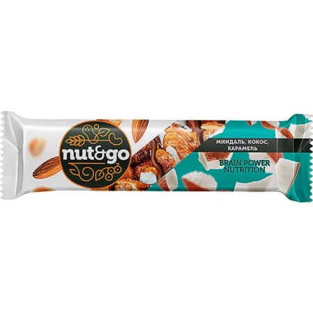 Батончик «Nut&Go», миндаль, кокос и карамель, 42 г