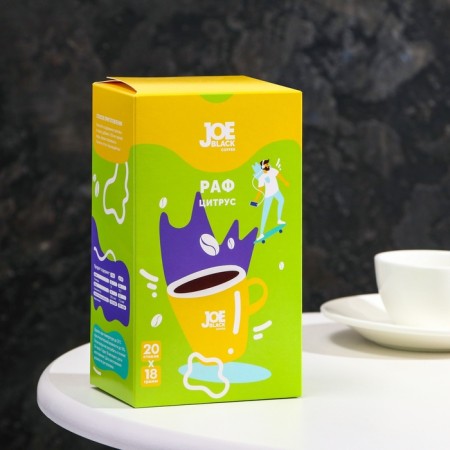 Soluble Coffee drink Joe Black Coffee 3 in 1 Raf Citrus, 18 g