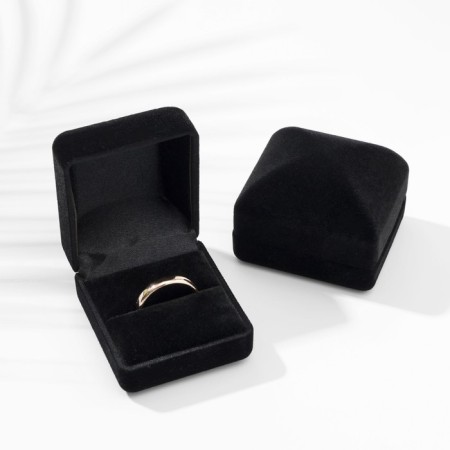 The case velvet for earrings/Ring "Traditions" rectangle 4.5 × 5, black color-1