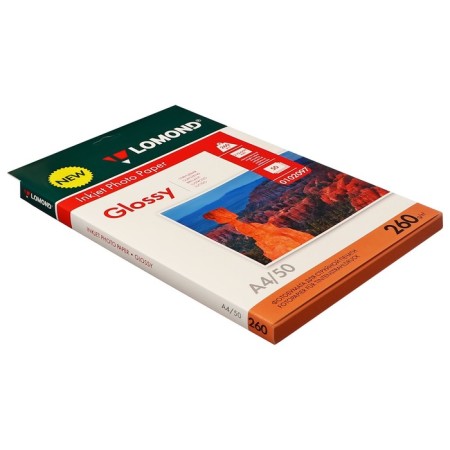 Photo paper for jet printing A4, 50 sheets Lomond, 260 g/m2, one -sided, glossy-1