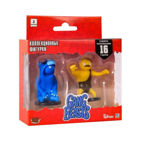 Set of Gang Beasts figures, with blue and yellow heroes, 2 pcs-1