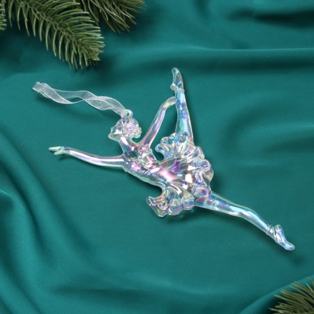 Christmas tree decoration "Ballerina in the dance" 16x8.5 cm, transparent overflow-1