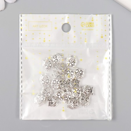 Bead for creativity Metal "Oblushka" silver 1.1x0.9 cm-3