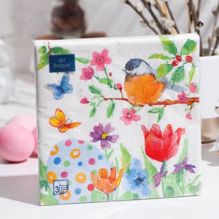 Paper Napkins "Art Buket" Easter still life, 3 layers, 20 sheets, 33*33