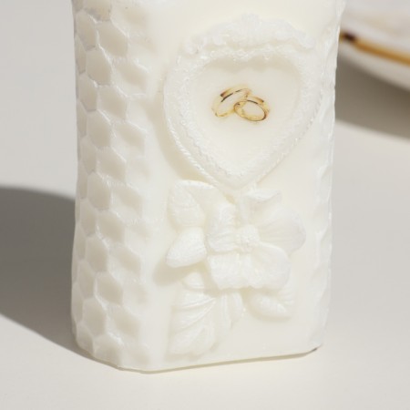 Candle-cylinder wedding "Kame", white, 6 × 11 cm-2