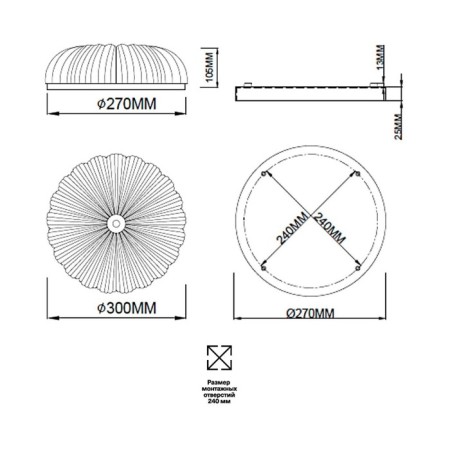 Tesoro LED 36W 3000-6500K D300 IP20.-3