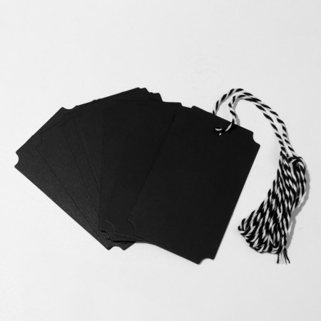 Cretaceous price tag-foreign set 10 pcs., On a rope, 9 × 5.5 cm, black color-1