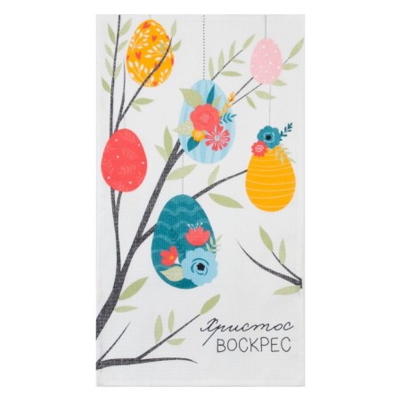 Set of towels kitchen shade "Easter bunnies" 35x60cm-4 pcs, 100% cotton, waffle 160 g/m2-5