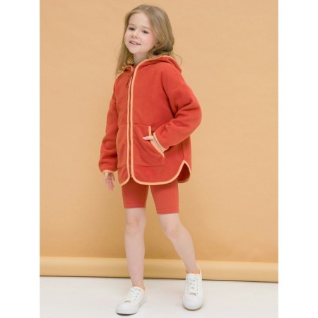 Jacket for girls, height 86 cm, terracotta color-9