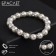 Bracelet Pearl "Bride" with rhinestones, ball No. 10, milk color, d = 5.5 cm