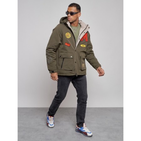 Winter male jacket, size 52, khaki color-9