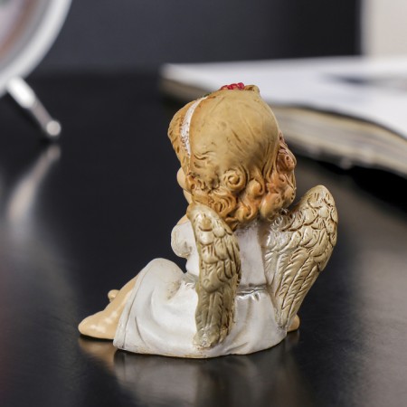 Polystone souvenir "Angel-girl with puffy cheeks thoughtful" mix 5.4x3.8x3.9 cm-4