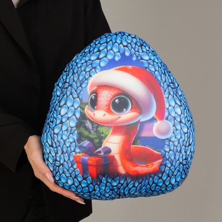 New Year. Pillow decorative anti -stress "snake egg", blue-1