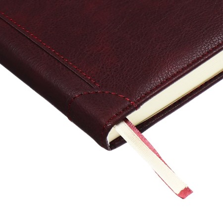 The diary is low, a solid cover of leatherette with foam rubber, thermo embossing, perforation, lies, cream block 70 g/m2, brown-3
