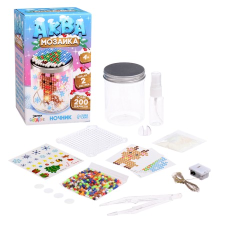 New Year! Aquamosaic "Snow Bank. Olenenok ", nightlight, more than 200 balls-1